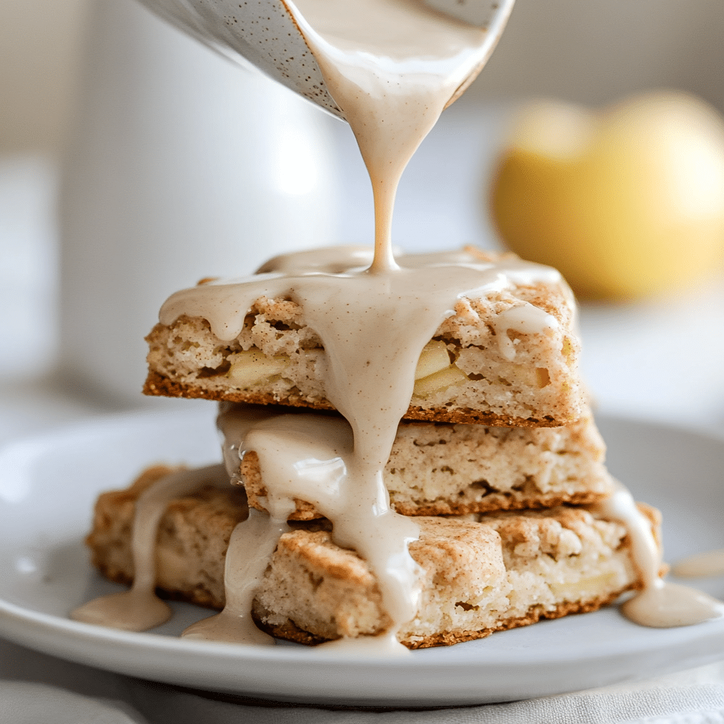 Apple Scones with Cinnamon Glaze