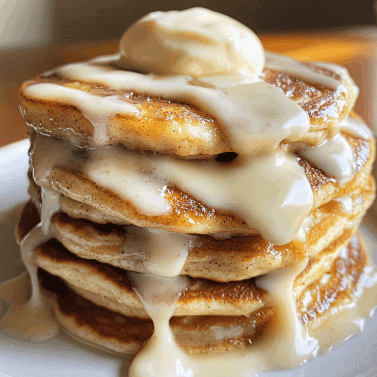 Cinnamon Roll Pancakes with Cream Cheese Frosting