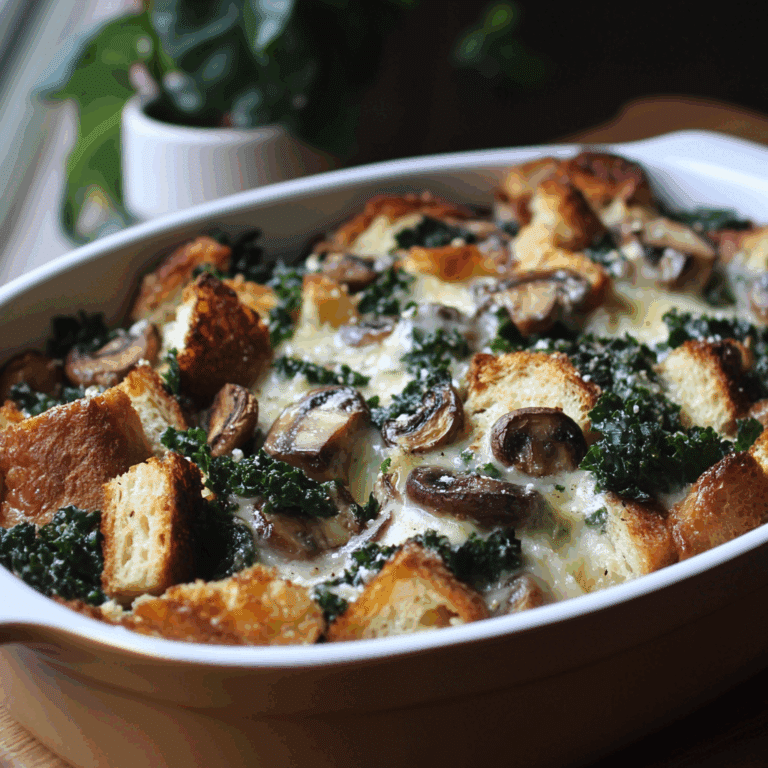 Kale and Mushroom Strata
