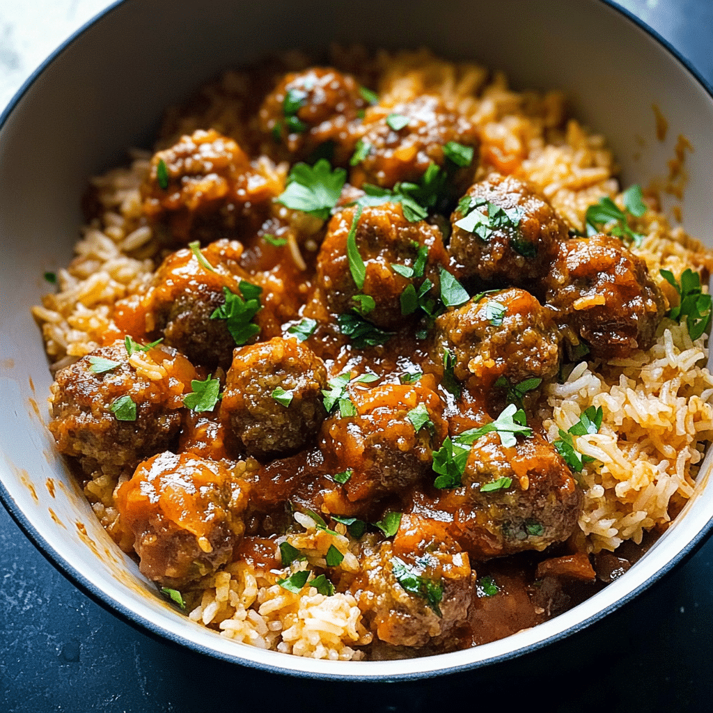 Meatballs and Rice