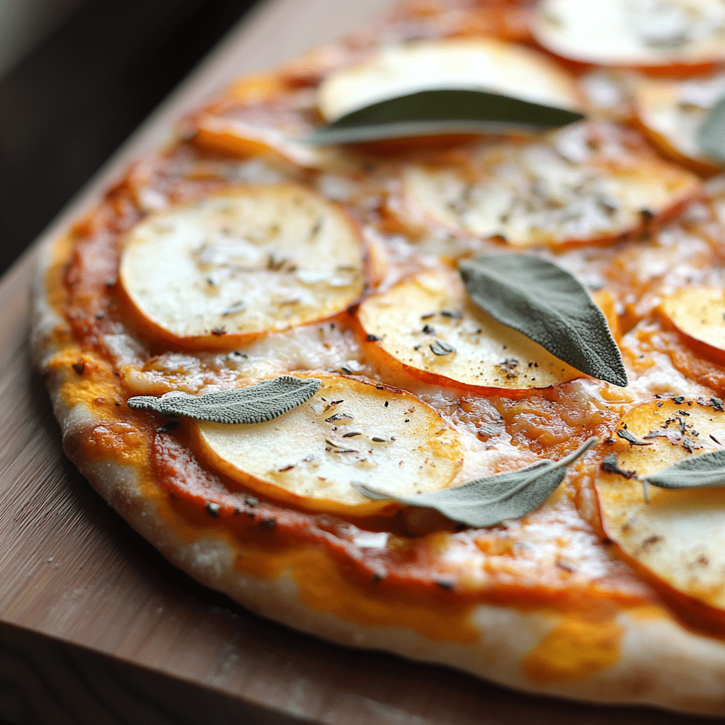 Pumpkin Pizza with Apple and Sage