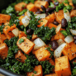 Sweet Potato Breakfast Hash with Black Beans and Kale