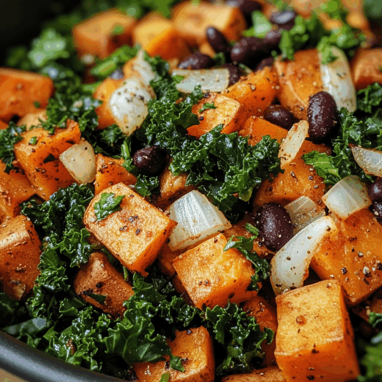Sweet Potato Breakfast Hash with Black Beans and Kale