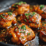 Baked Honey Garlic Chicken Thighs