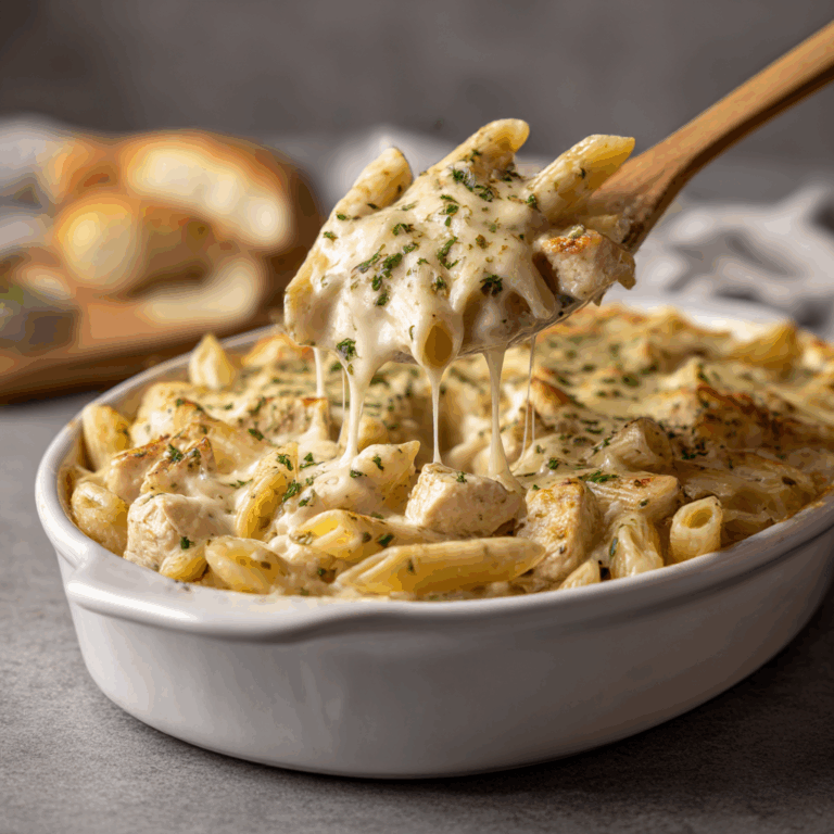 Chicken Alfredo Bake with Penne Pasta