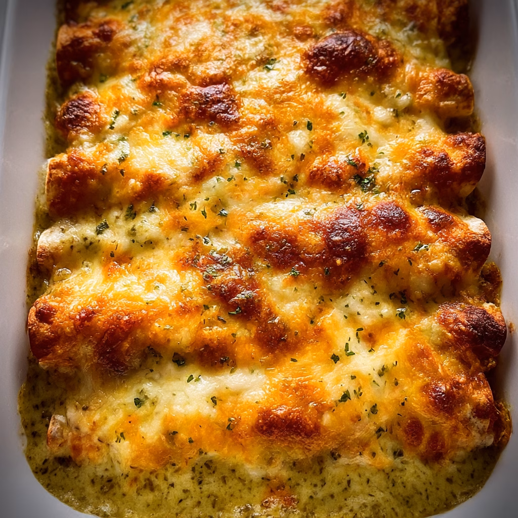 Chicken Enchiladas with Cheesy Green Sauce