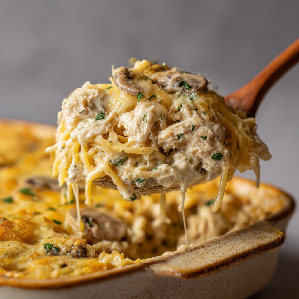 Creamy Chicken Tetrazzini Casserole